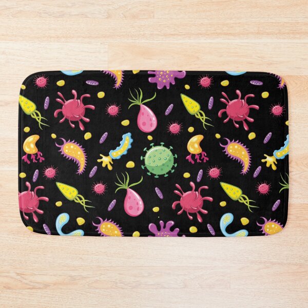 Item preview, Cartoon Microbs and Germs on black designed and sold by Pink Pineapple Works.