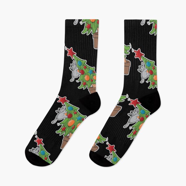 Item preview, Funny Christmas Cat Hanging On Tree Xmas Holiday Kitty Meow Gift designed and sold by haselshirt.