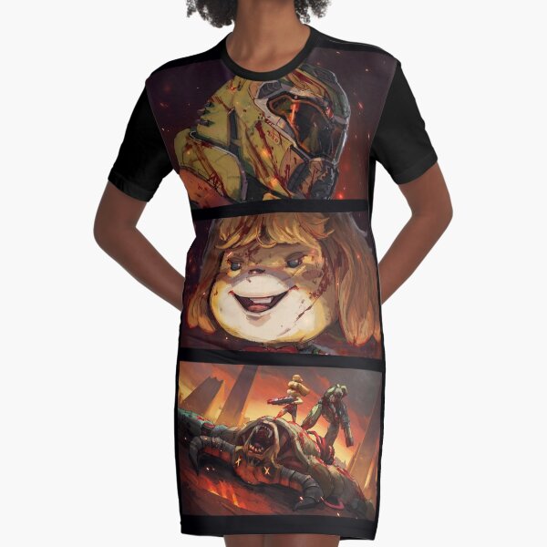 DOOM CROSSING BADASS POINT OF VIEW Graphic T-Shirt Dress