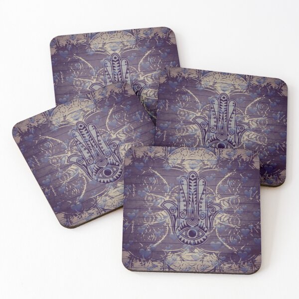 Artikelvorschau, Indigo Farbe Hamza Mandala Design entworfen und verkauft von bipolarvirgoart.