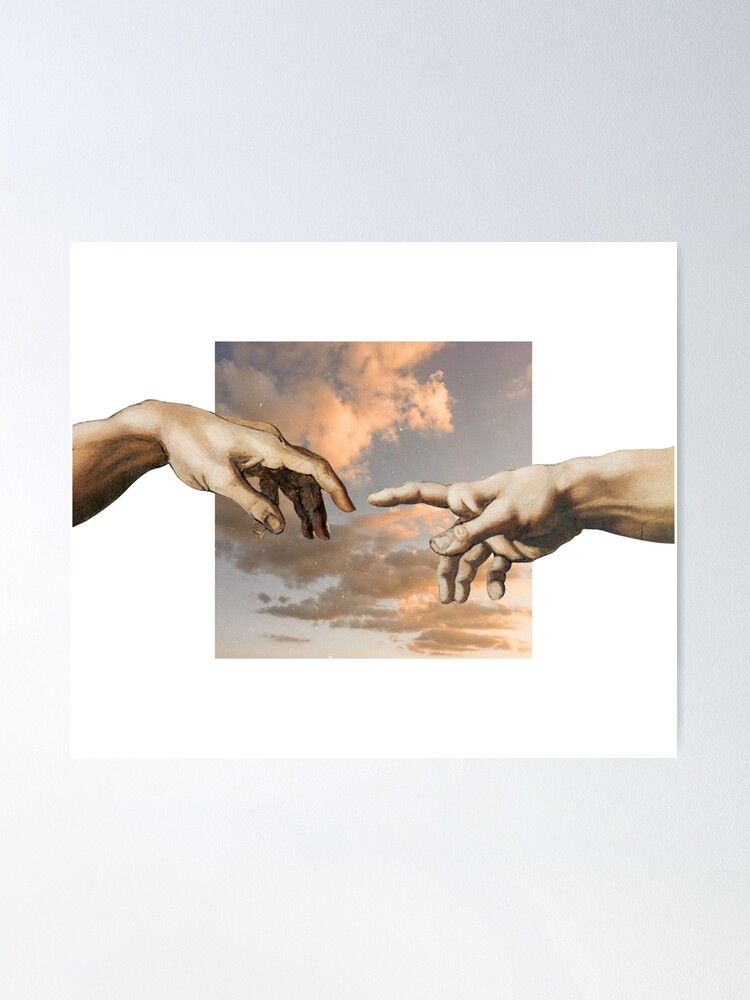 "Aesthetic Michelangelo Hands of Adam" Poster for Sale by charlottetsui  Redbubble