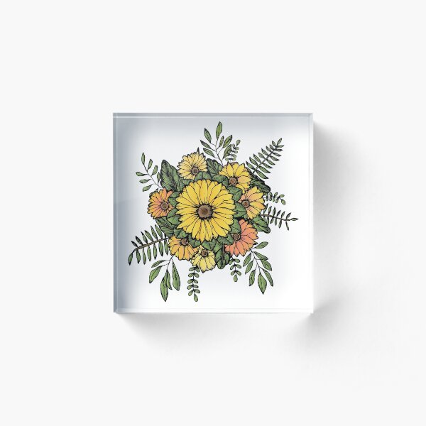 SUNFLOWERS Acrylic Block