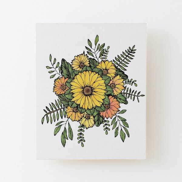 SUNFLOWERS Wood Mounted Print