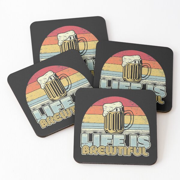 Item preview, Life Is Brewtiful, Beer Print. Retro Style Funny Drinking Graphic designed and sold by PackAPunch.