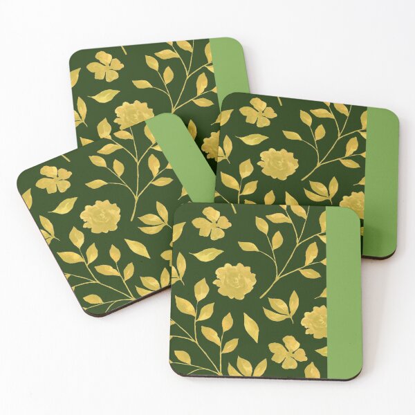 Item preview, Green floral patterns designed and sold by DesignsByRisa.
