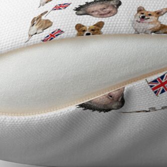 In Stock Queen Elizabeth and corgis pattern Throw Pillow by ValentinaHramov TP-GJLFUA5S