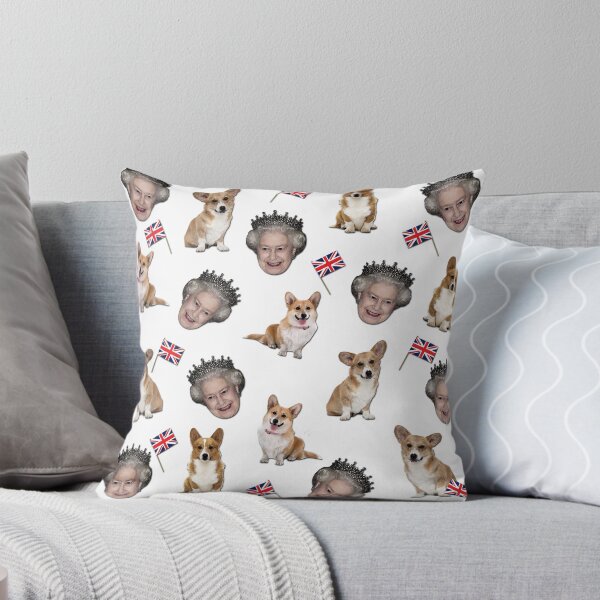 Item preview, Queen Elizabeth and corgis pattern designed and sold by ValentinaHramov.