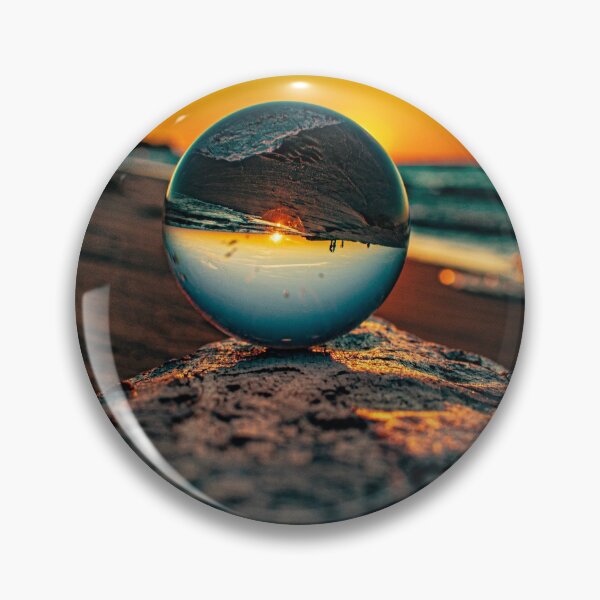 Item preview, BULE AND GREEN GLASS BALL SUNSET ON LAKE MICHIGAN designed and sold by Joshua Satterlee.