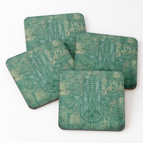 Item preview, Teal Boho Hamza Hand designed and sold by bipolarvirgoart.