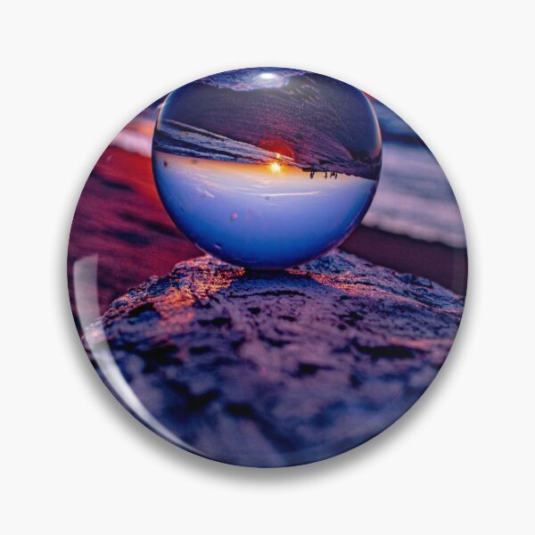 Item preview, BULE AND RED GLASS BALL SUNSET ON LAKE MICHIGAN designed and sold by Joshua Satterlee.