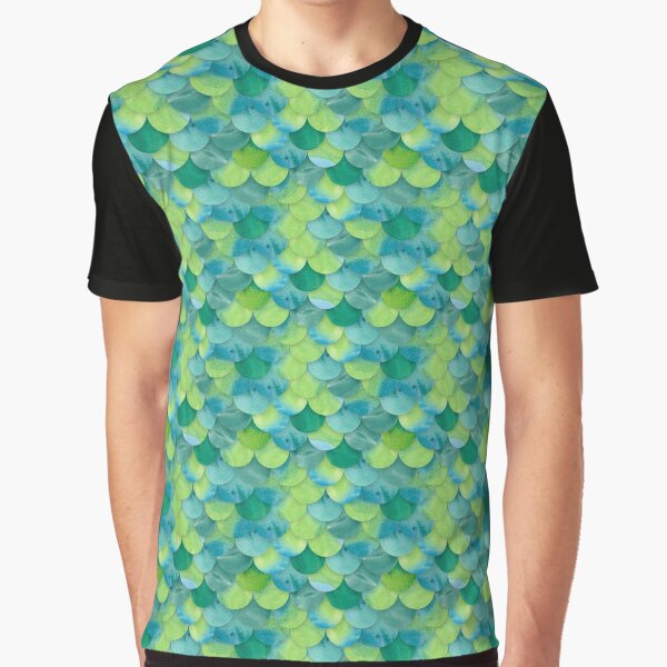 Green Mermaid Scales Graphic T-Shirt