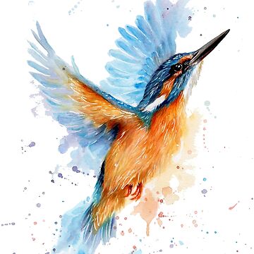 Artwork thumbnail, Kingfisher watercolour by sarahstribb