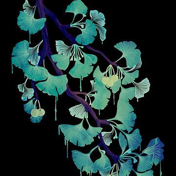 Artwork thumbnail, O Ginkgo (on Black) by littleclyde