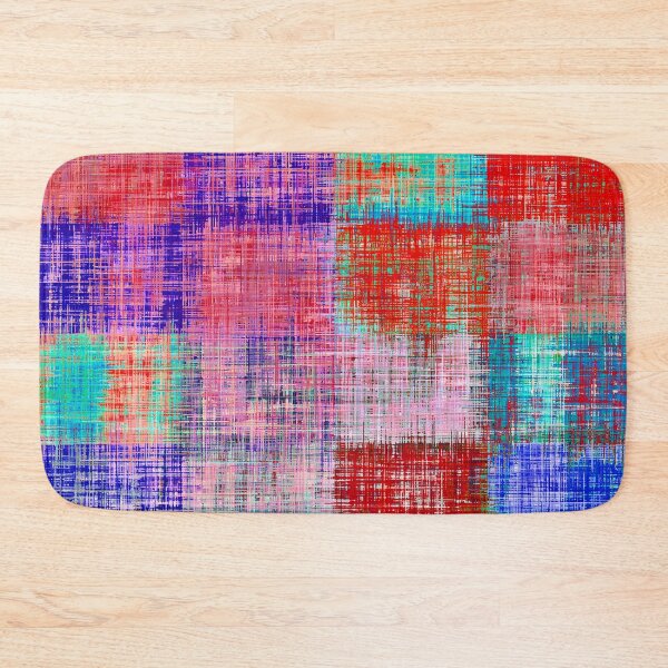 Item preview, square plaid pattern texture abstract in red blue pink purple designed and sold by Mrvell.
