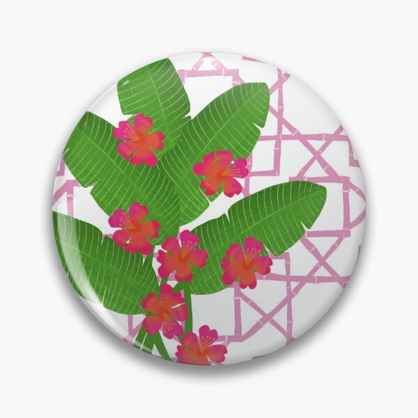 Item preview, Pink Bamboo Trellis and Tropical Plants designed and sold by jenbucheli.