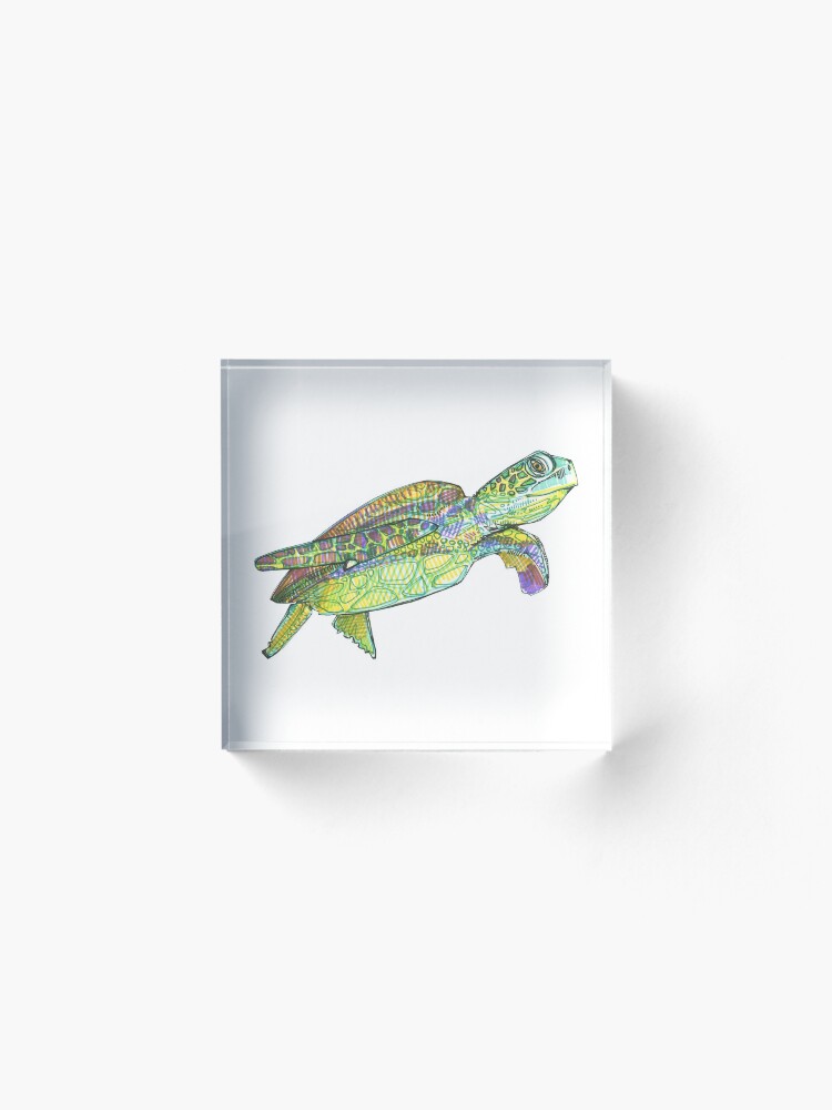 Alternate view of Sea Turtle Drawing - 2015 Acrylic Block