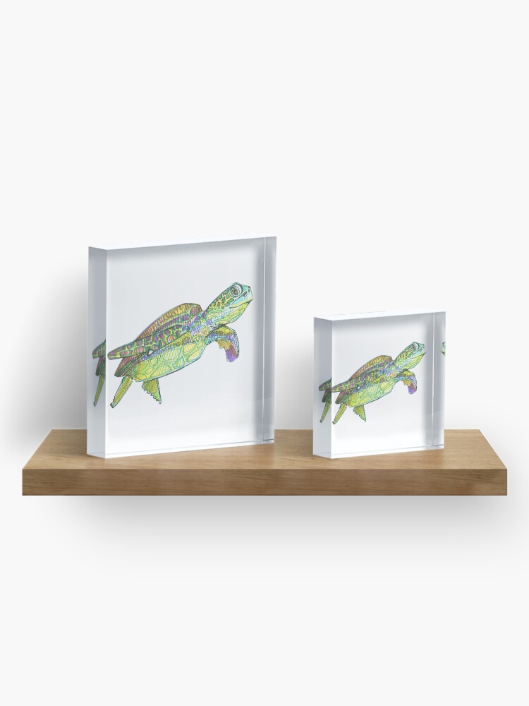 Alternate view of Sea Turtle Drawing - 2015 Acrylic Block