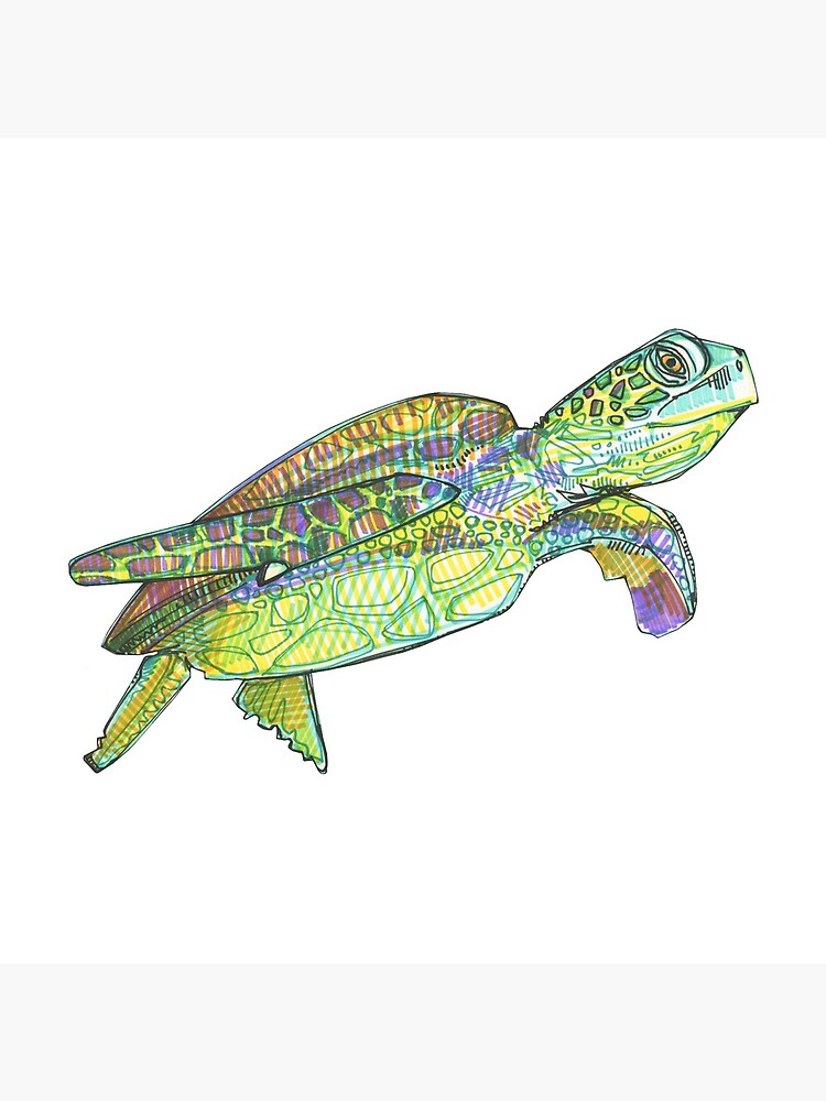 Sea Turtle Drawing - 2015 by gwennpaints