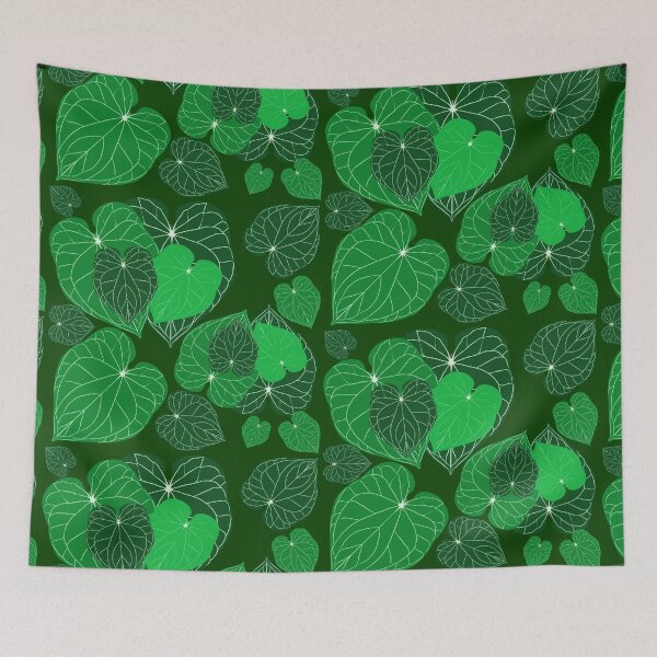Item preview, Lala Philodendron Doodle Cluster (Green Background) designed and sold by LalaDoodleBug.