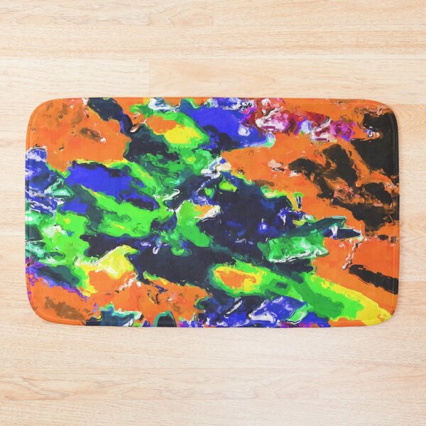 Item preview, psychedelic splash painting abstract texture in brown green blue yellow pink designed and sold by Mrvell.