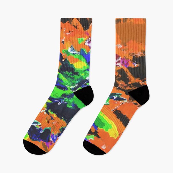 Item preview, psychedelic splash painting abstract texture in brown green blue yellow pink designed and sold by Mrvell.