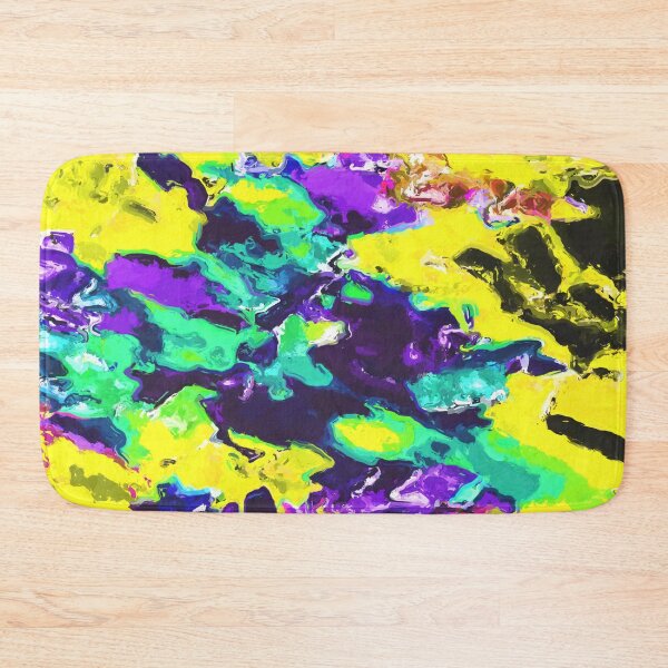 Item preview, psychedelic splash painting abstract texture in yellow blue green purple designed and sold by Mrvell.