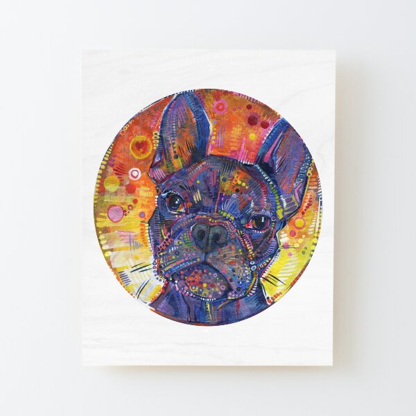 French Bulldog Painting - 2015 Wood Mounted Print