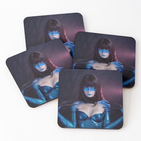 Item preview, Halloween style portrait with blue makeup  designed and sold by Elisanth.