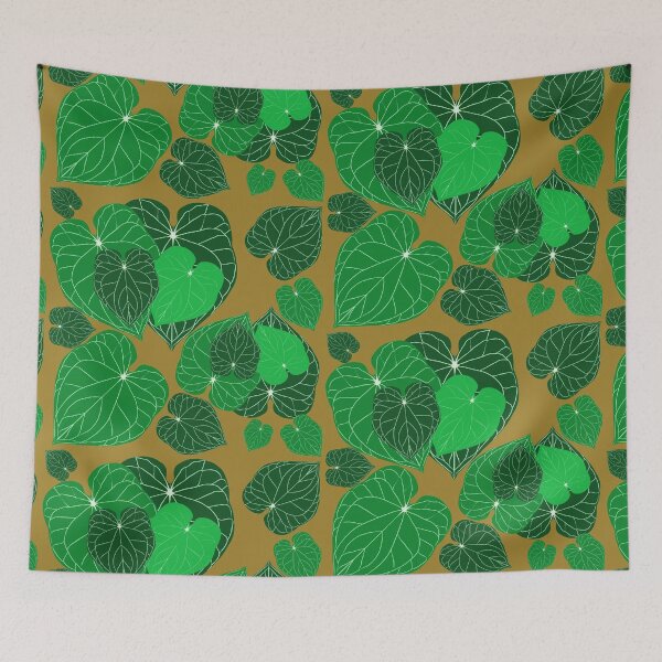 Item preview, Lala Philodendron Doodle Cluster (Gold Background) designed and sold by LalaDoodleBug.