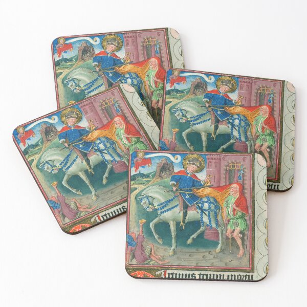 Item preview, Portrait of a saint on horseback and beggar Medieval design designed and sold by Vintage Designs +.