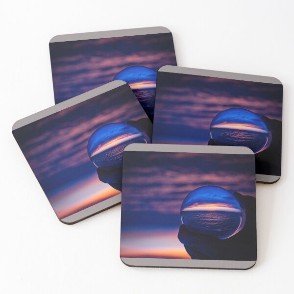 Item preview, BLUE AND PURPLE GLASS  BALL SUNSET ON LAKE MICHIGAN  designed and sold by Joshua  Satterlee.