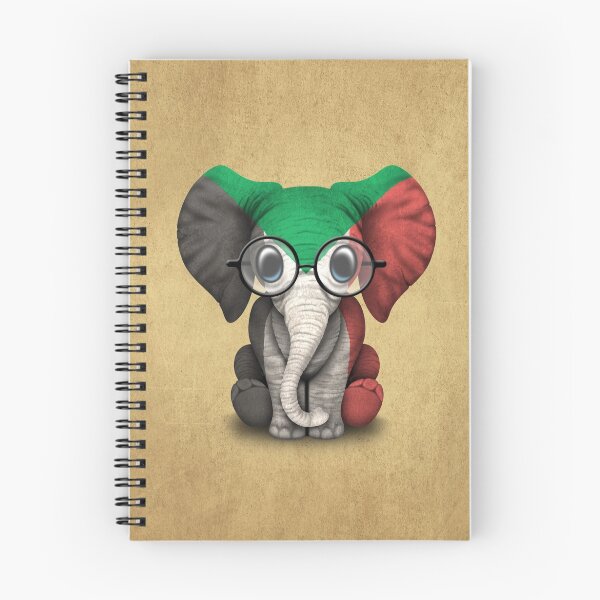 Item preview, Baby Elephant with Glasses and Sudanese Flag designed and sold by JeffBartels.