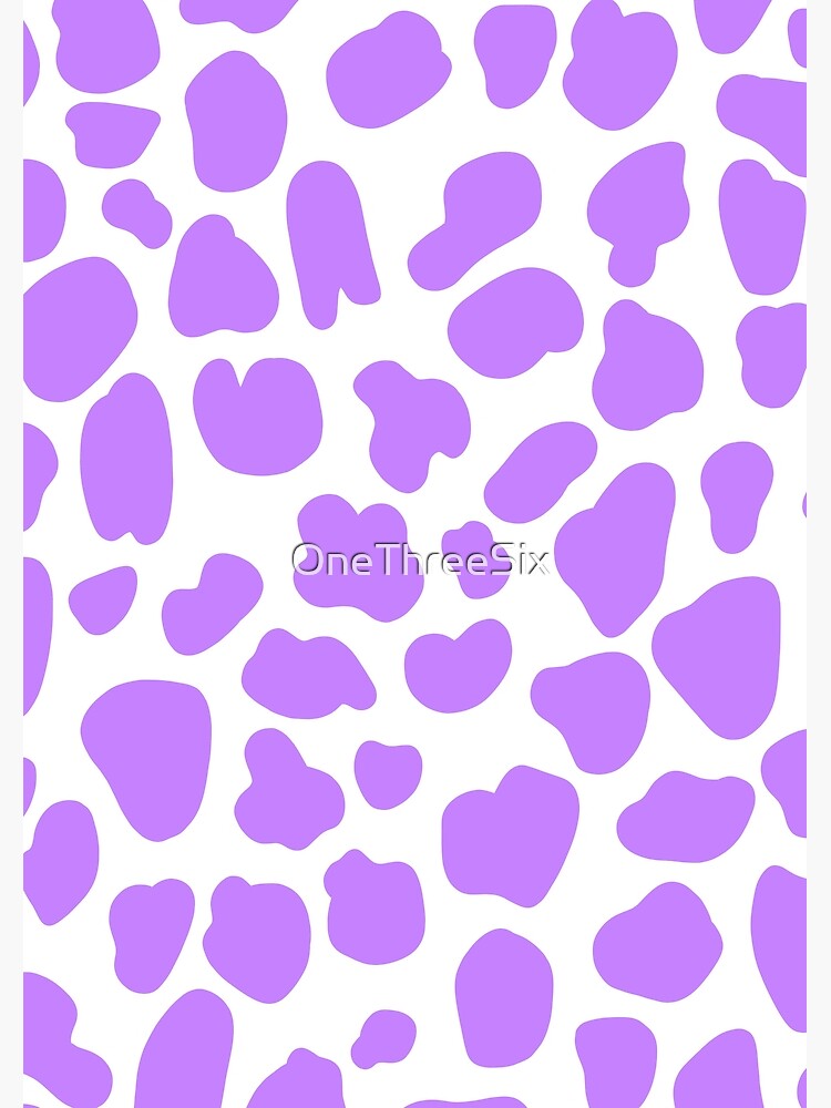 Cow Print Purple Background Art Print