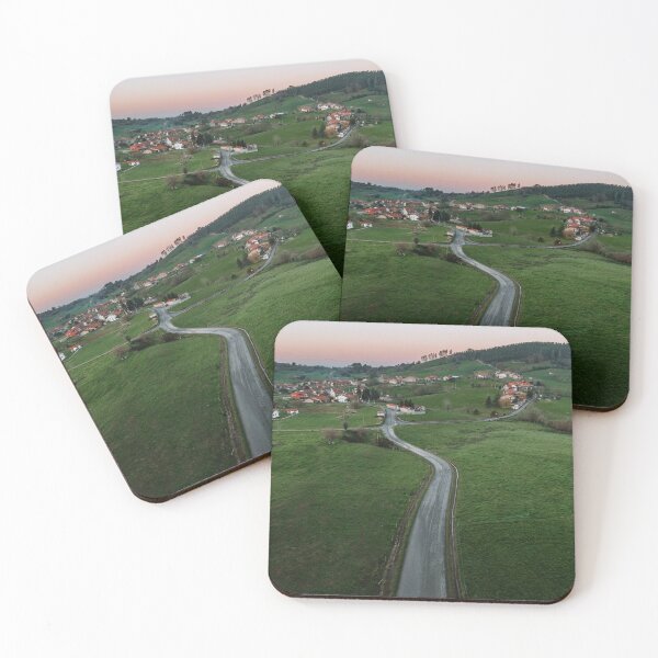 Item preview, Road in a green field at sunset designed and sold by MarioGuti.