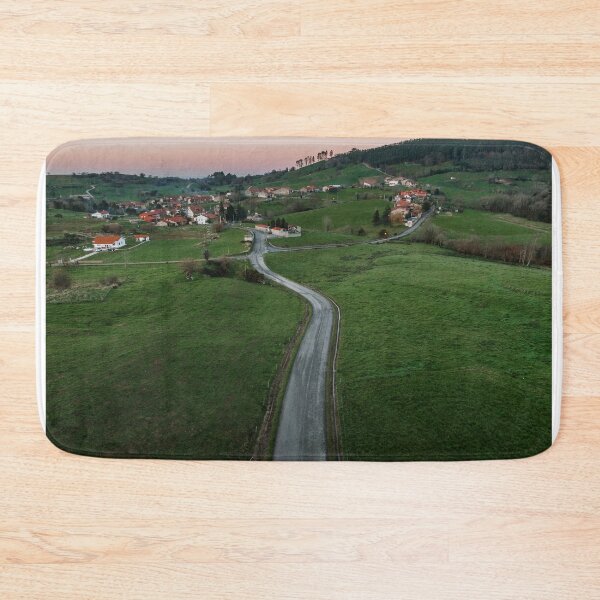 Item preview, Road in a green field at sunset designed and sold by MarioGuti.