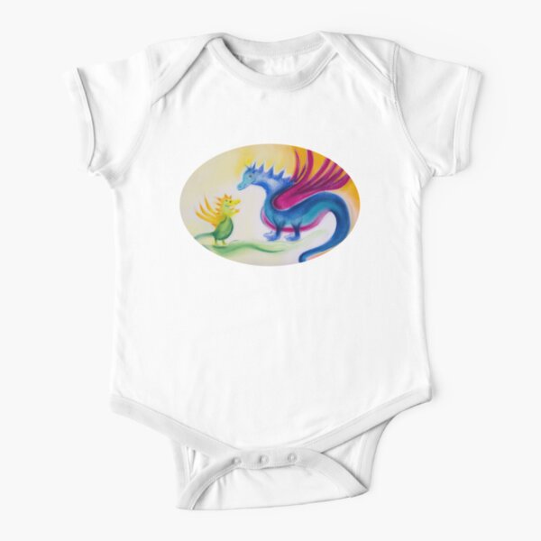 Dragon baby with dragon mom Short Sleeve Baby One-Piece