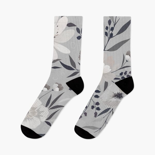 Item preview, Modern Print Floral, Gray and White designed and sold by meggydesigns.