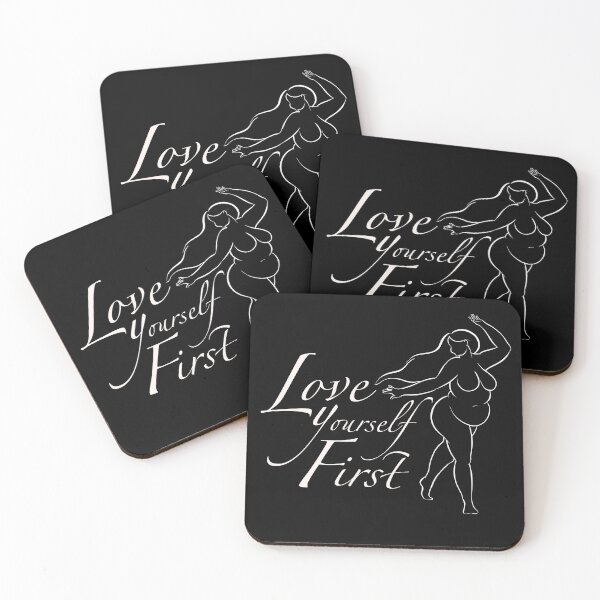 Item preview, Love yourself first - body positive feminist slogan statement  designed and sold by BopoWatercolour.