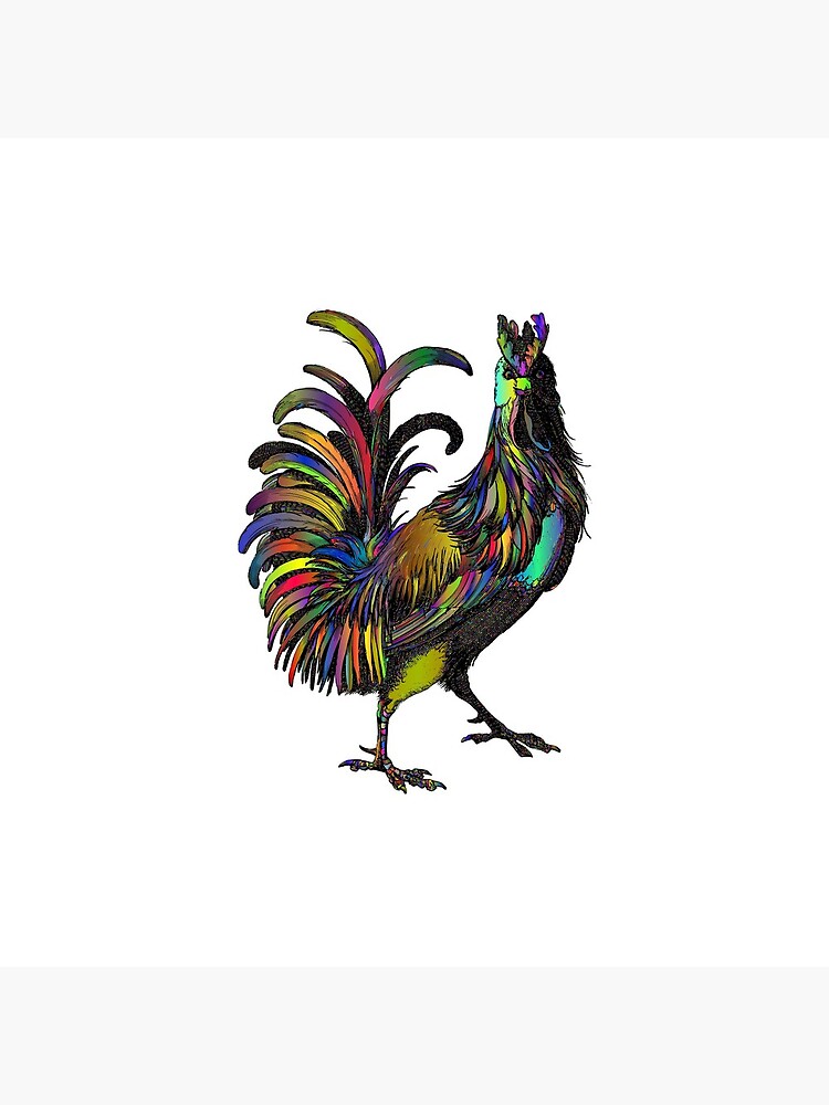 " Rainbow Rooster" Throw Pillow for Sale by steplou | Redbubble