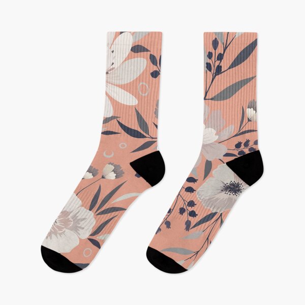 Item preview, Modern Print Floral, Coral and Gray designed and sold by meggydesigns.