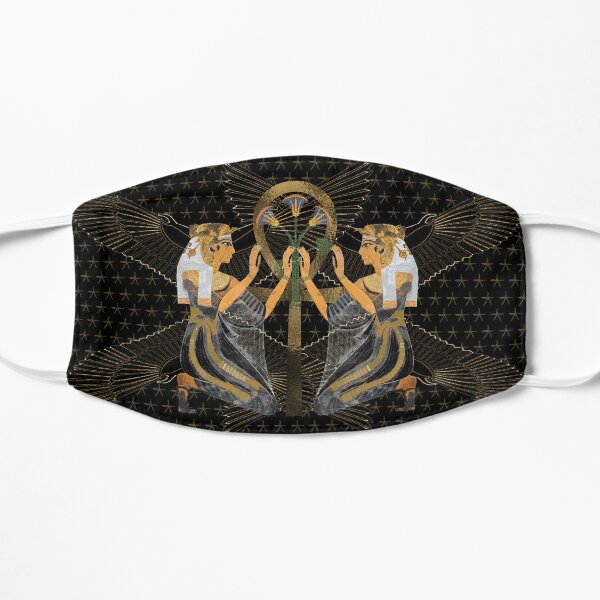 Nefertari Protecting Golden Key Of Life "ANKH" Mask Flat Mask