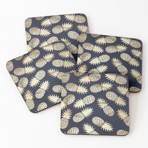 Item preview, Pretty Pineapples Dark Navy Blue Gold Geometric Rose Gold | blue and Gold | Face Masks Dust Masks  designed and sold by rdorsey8.