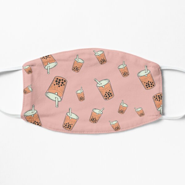 Boba Bubble Tea Mauve Pattern Flat Mask