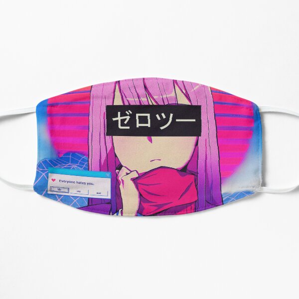【Sadboys Zero Two Vaporwave aesthetic.png】 Flat Mask