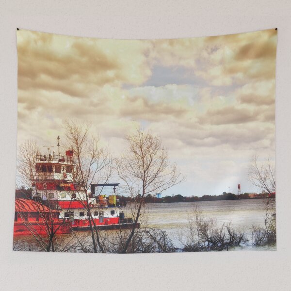 Item preview, Barge on the Mississippi designed and sold by RoxanneG.