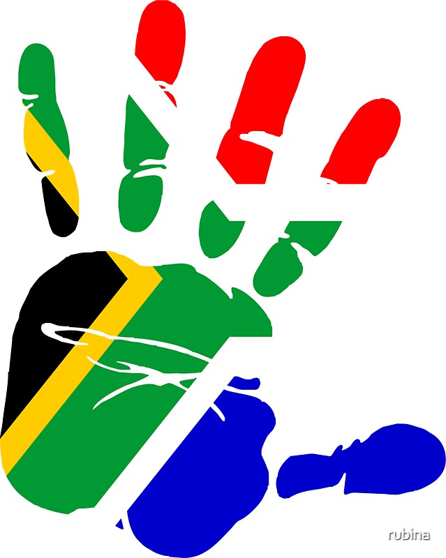 "Flag of South Africa Handprint" Stickers by rubina 