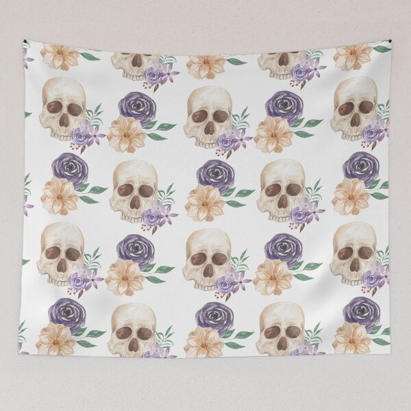 Item preview, Pretty Gothic Skulls & Flowers Boho Watercolor | Pretty Face Masks Dust Masks  designed and sold by rdorsey8.