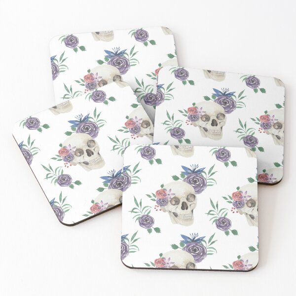 Artikelvorschau, Hübsche gotische Schädel & Blumen Rosen Boho Aquarell | Hübsche Gesichtsmasken Staubmasken entworfen und verkauft von rdorsey8.