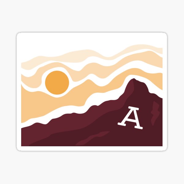 A mountain sunset Sticker
