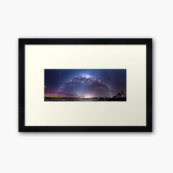 Aurora Australis and Milky Way Framed Art Print